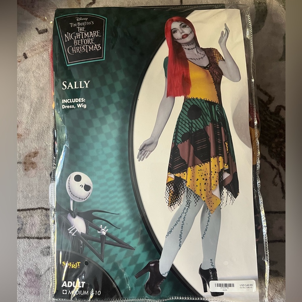 Spirit Sally NBC Costume with Wig and Tights